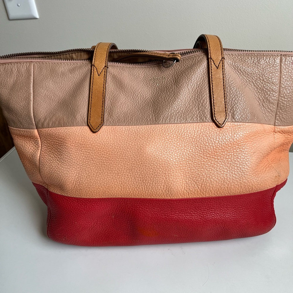 Colorblock Leather Tote Bag - Picture 2 of 5
